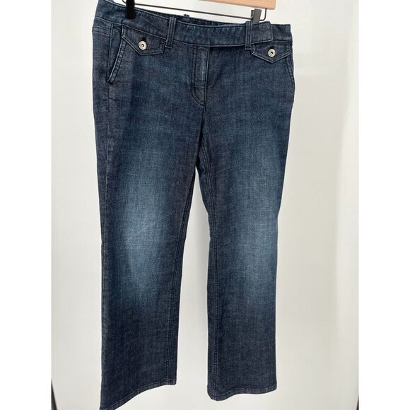 Ann Taylor Modern Fit Size 12 P Lindsey Waist Jeans Wide Leg - Picture 1 of 12